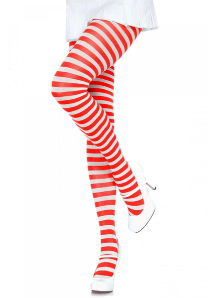 LacyNighty™ Nylon Striped Pantyhose Leg Avenue Hosiery
