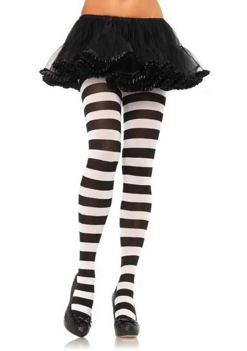 LacyNighty™ Wide Stripe Opaque Pantyhose Leg Avenue Hosiery