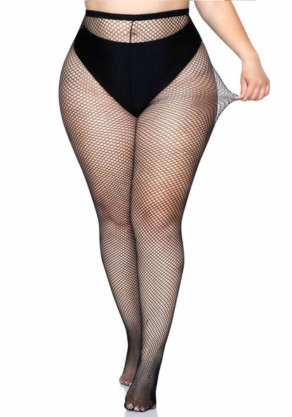 LacyNighty™ Plus Fishnet Pantyhose Leg Avenue Hosiery