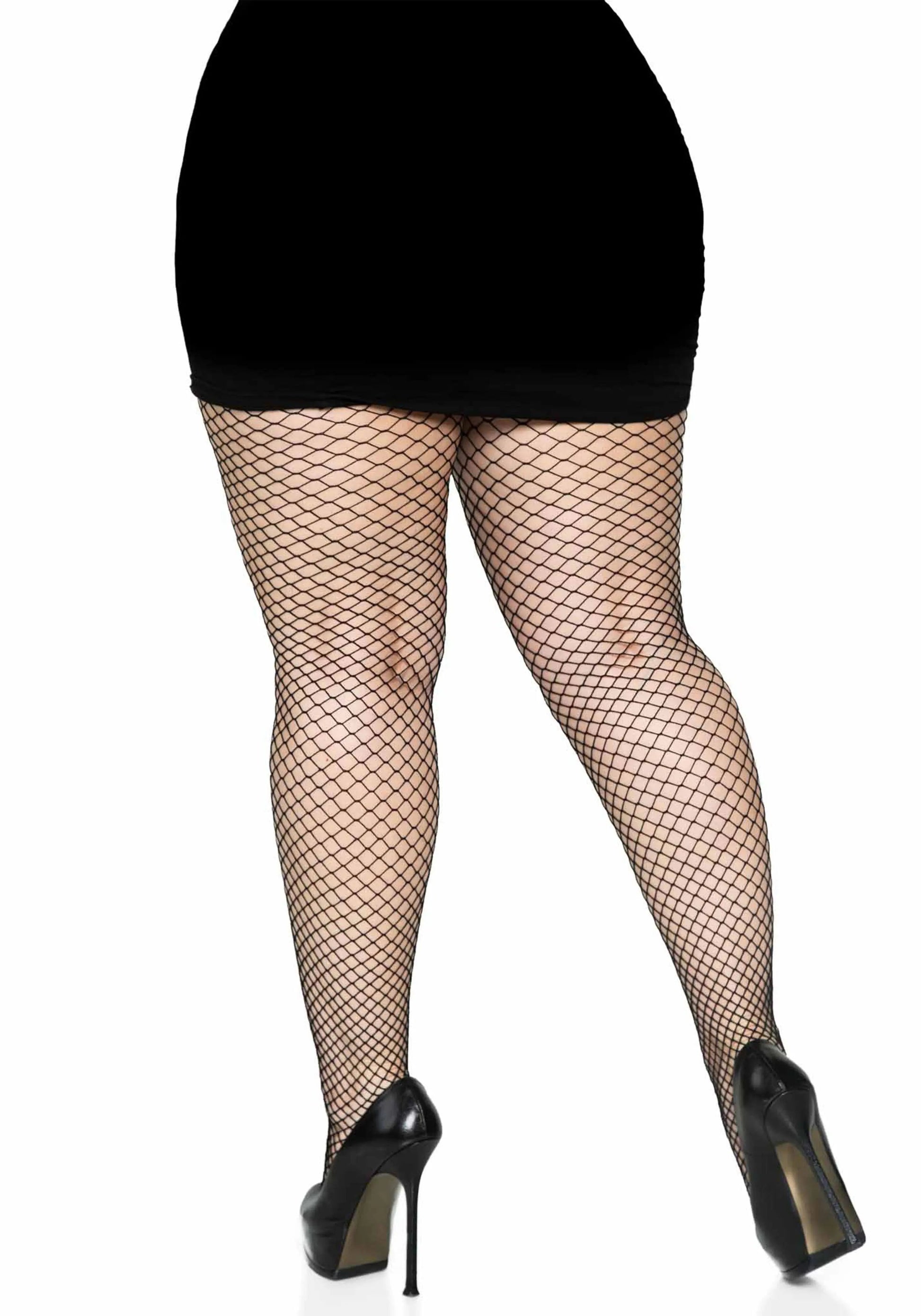 LacyNighty™ Plus Elastane Industrial Fishnet Pantyhose Leg Avenue Hosiery