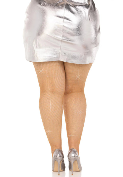 LacyNighty™ Colby Plus Rhinestone Fishnet Tights legavenue.eu Accessories
