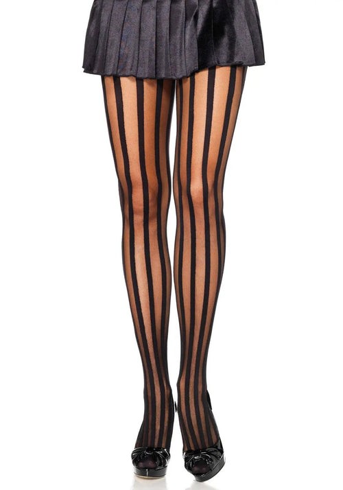 LacyNighty™ Sheer Pantyhose with Vertical Stripe Leg Avenue Hosiery