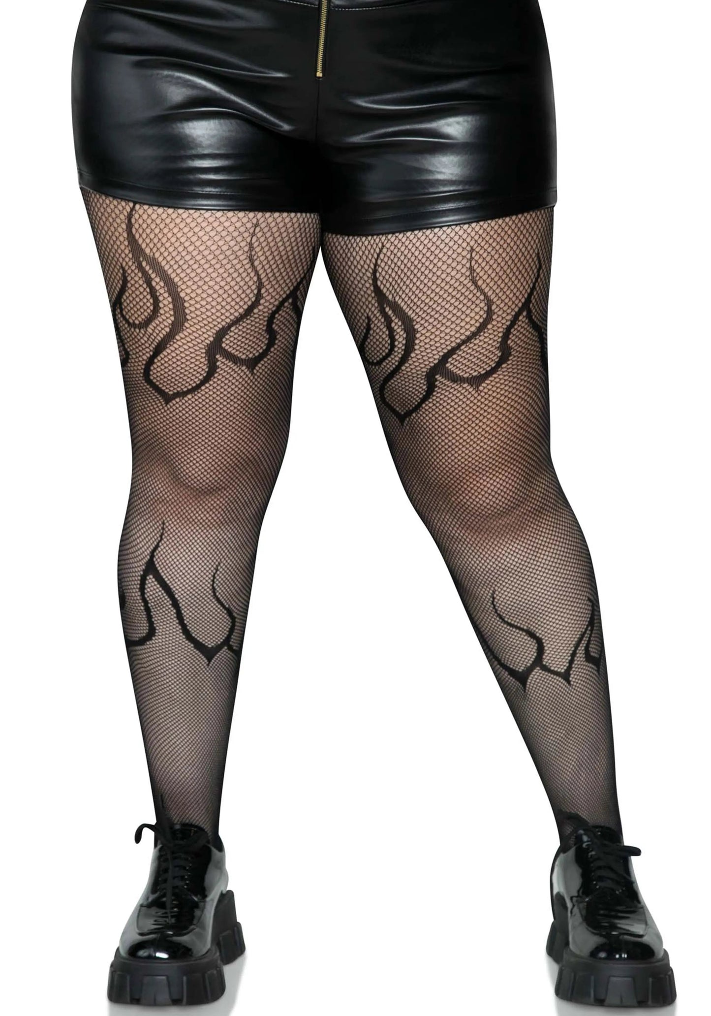 LacyNighty™ Plus Flame Net Pantyhose Leg Avenue Hosiery