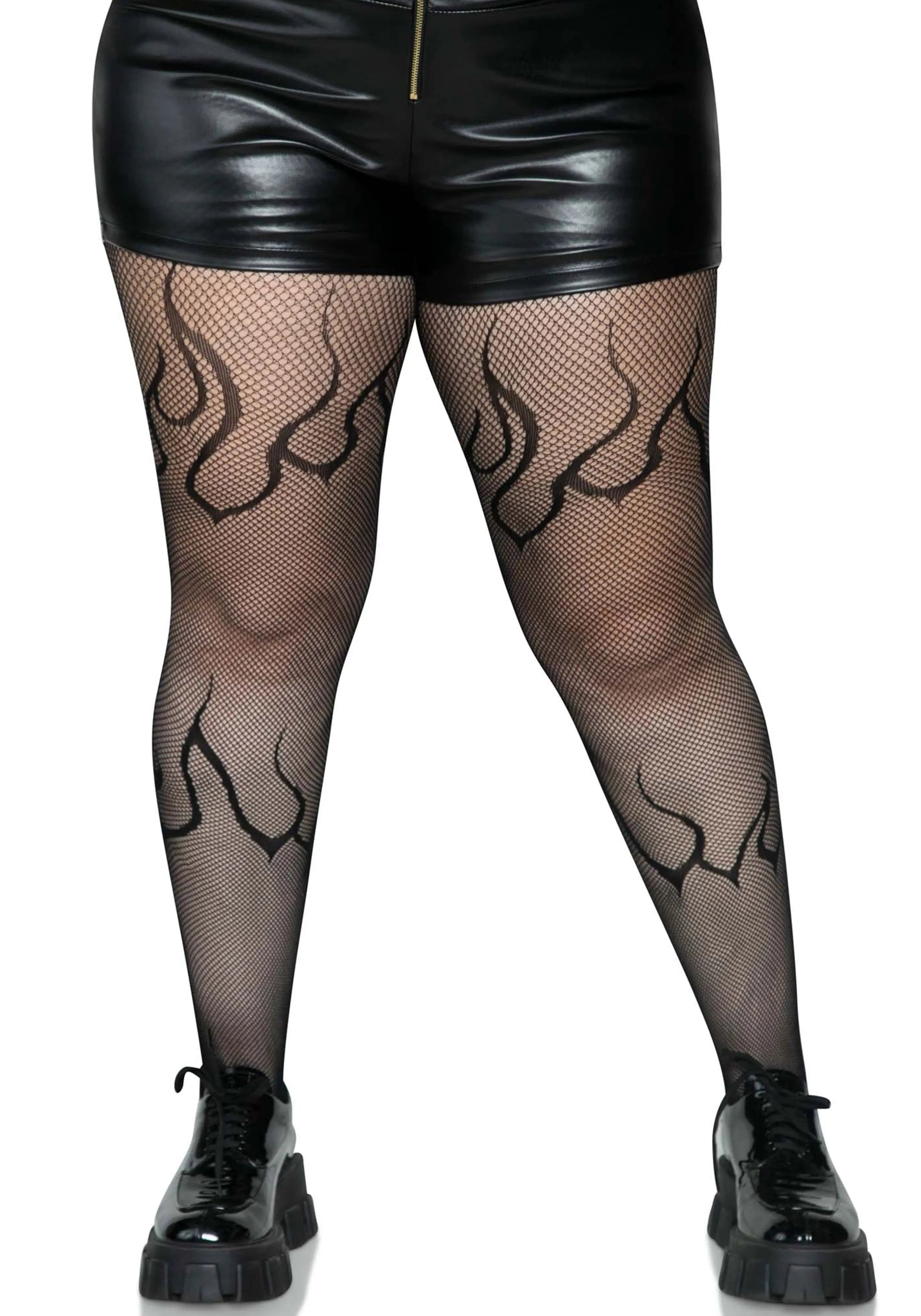 LacyNighty™ Plus Flame Net Pantyhose Leg Avenue Hosiery