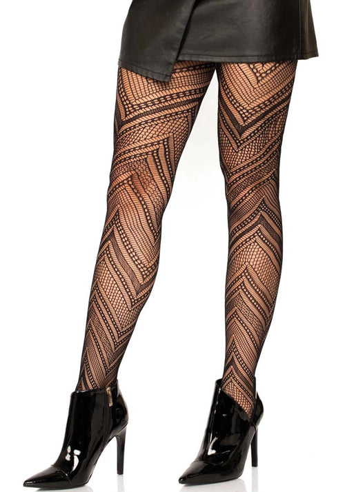 LacyNighty™ Chevron Net Pantyhose Leg Avenue Hosiery