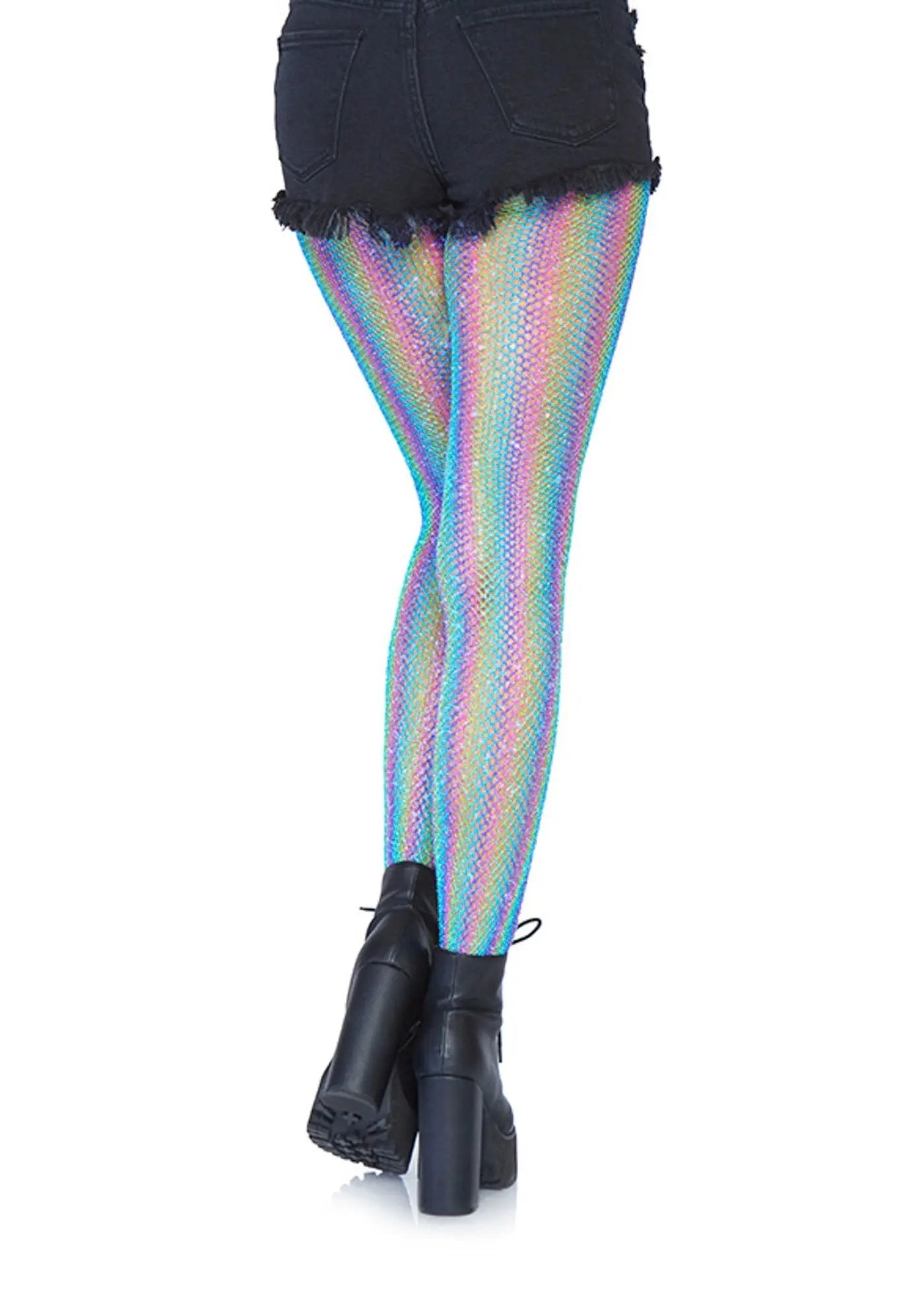 LacyNighty™ Lurex Rainbow Fishnet Pantyhose Leg Avenue Hosiery