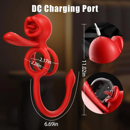 💥2026, Sensiring - 3-in-1 Vibrating Cock Ring With Tongue Licking Stimulator & App Control