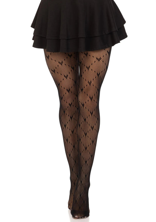 LacyNighty™ Love Struck Heart Net Pantyhose legavenue.eu