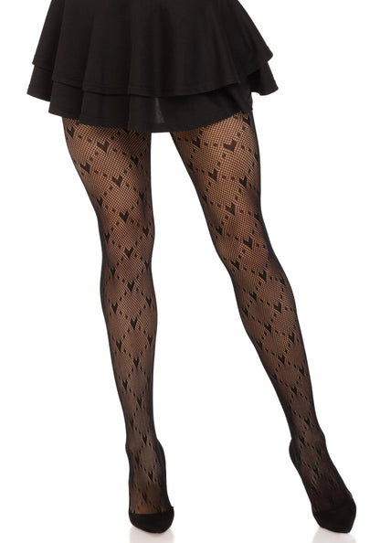 LacyNighty™ Love Struck Heart Net Pantyhose legavenue.eu