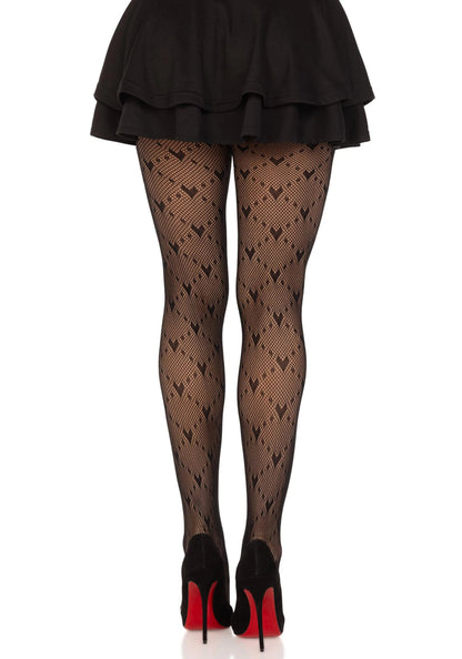 LacyNighty™ Love Struck Heart Net Pantyhose legavenue.eu
