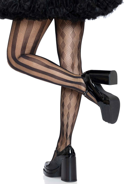 LacyNighty™ Harlequin Net Pantyhose Leg Avenue Hosiery