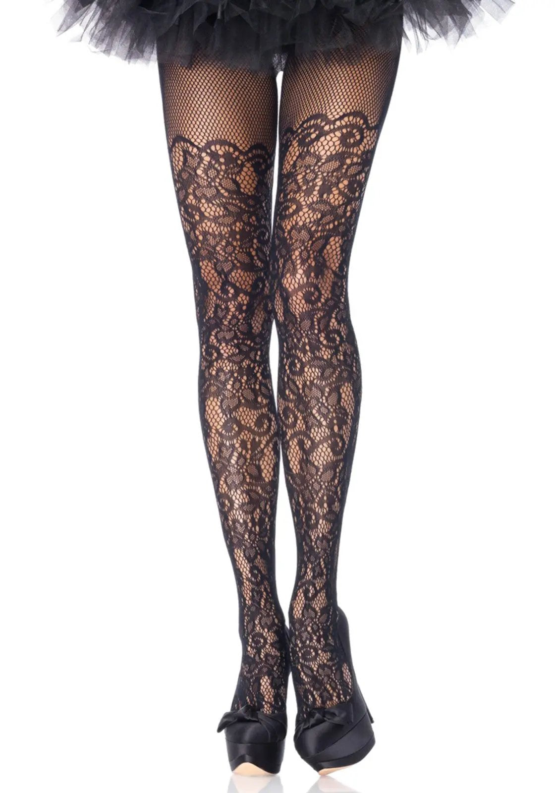 LacyNighty™ Floral Vine Net Pantyhose Leg Avenue Hosiery