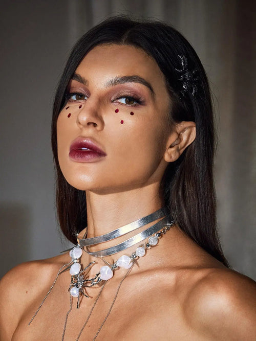 Blakeley Spider Pearl Fringe Choker Mew Mews Fashion Necklace