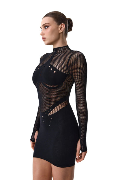 LacyNighty™ Dress Mesh Black LacyNighty body