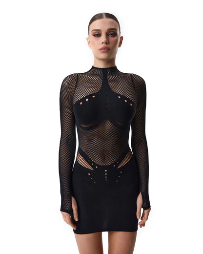 LacyNighty™ Dress Mesh Black LacyNighty body