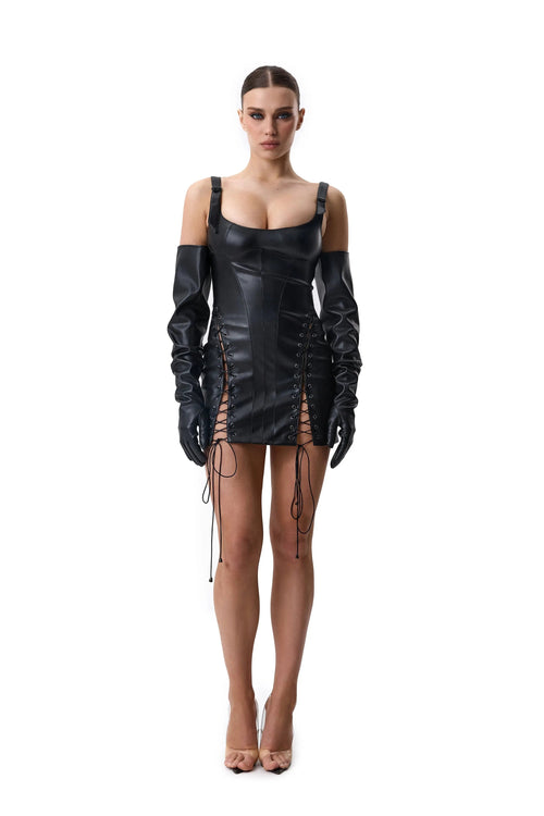 LacyNighty™ Dress Leather Black LacyNighty dress