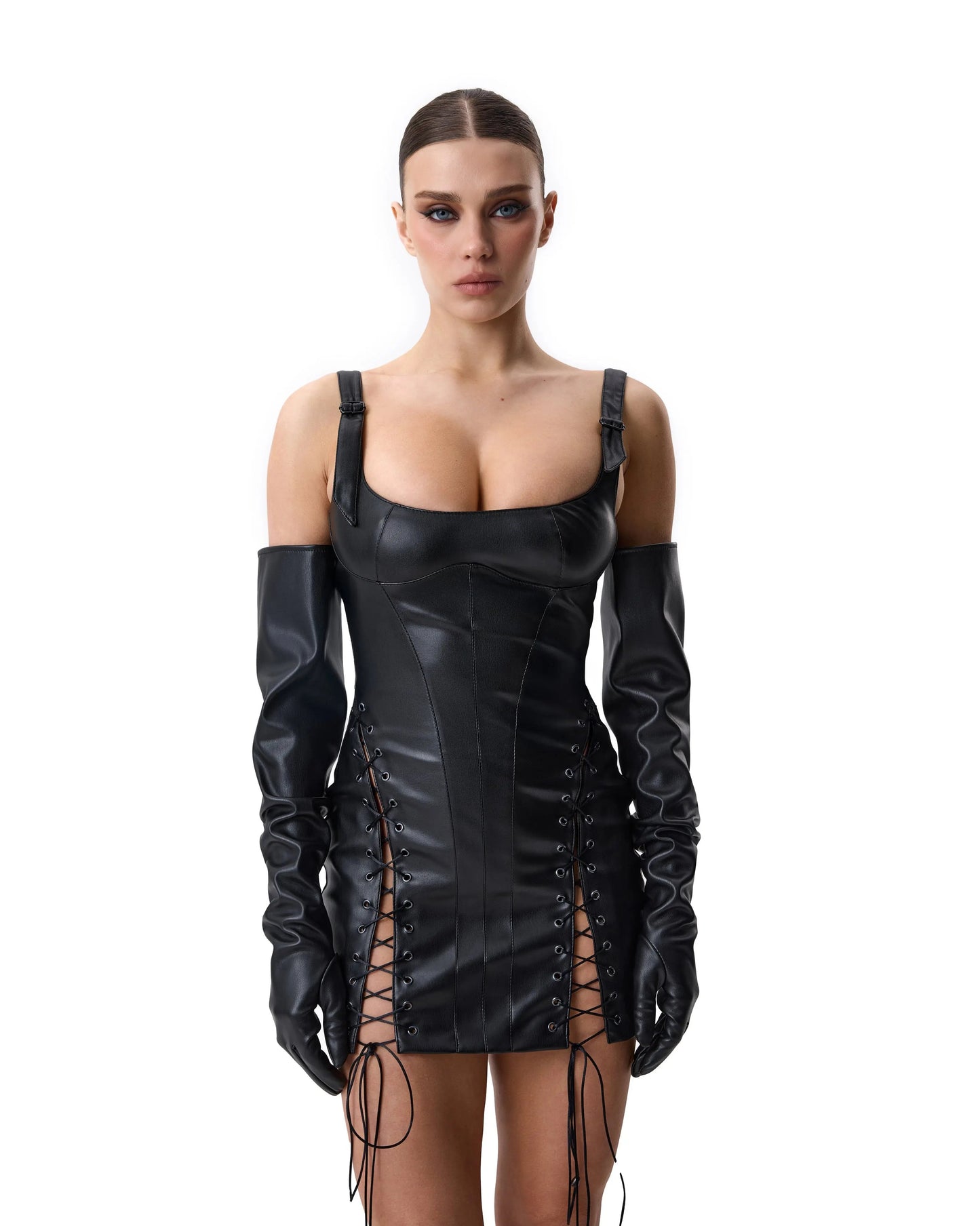 LacyNighty™ Dress Leather Black LacyNighty dress