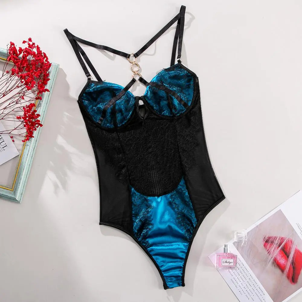 Slow Blues Bodysuit ELLOLACE Official Store Lingerie & Intimates