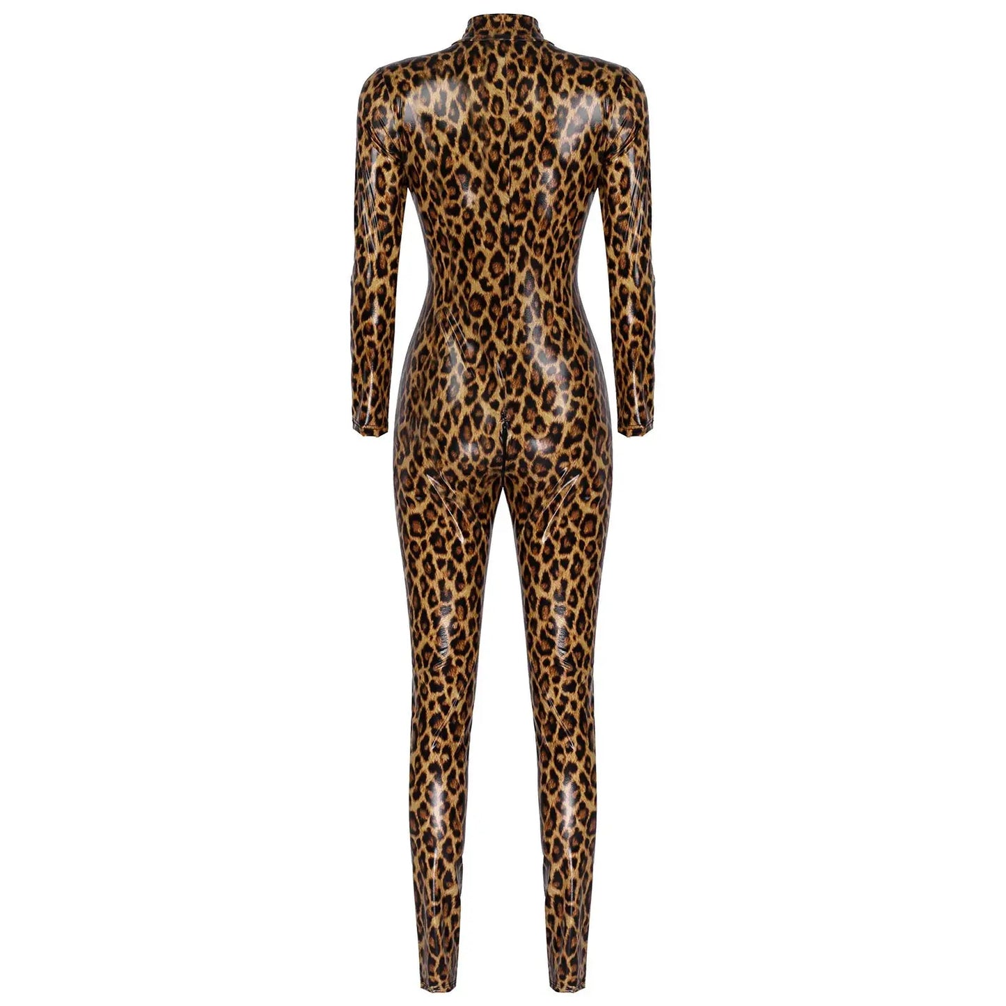 Leopard Print Leather Bodysuit Lacy0301 Other