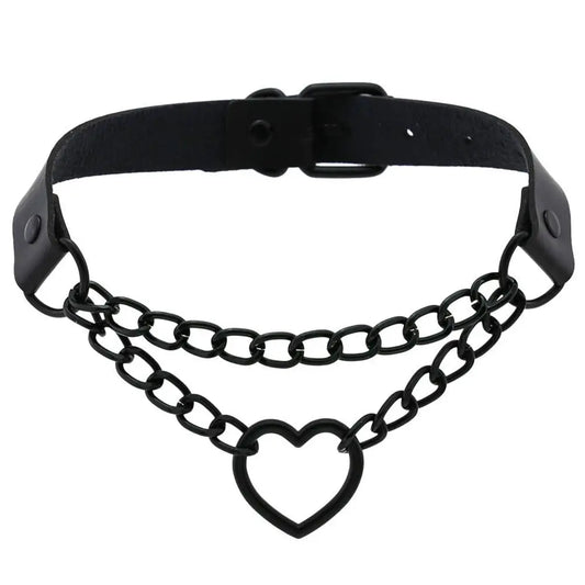 LacyNighty™ Black Heart Collar Lavah Intimates