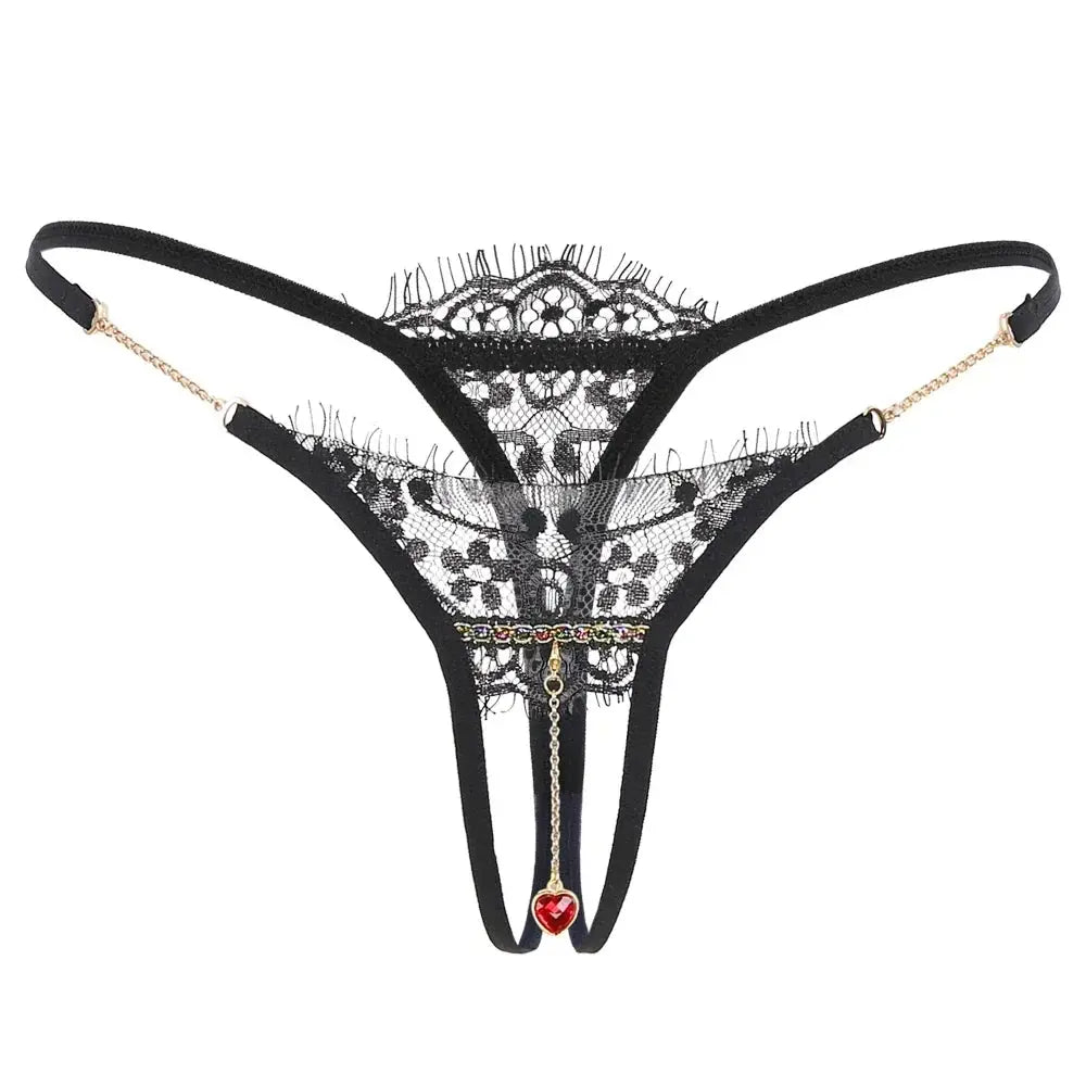 Never Get Your Attention Crotchless G-String LacyNighty Panties