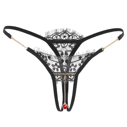 Never Get Your Attention Crotchless G-String LacyNighty Panties