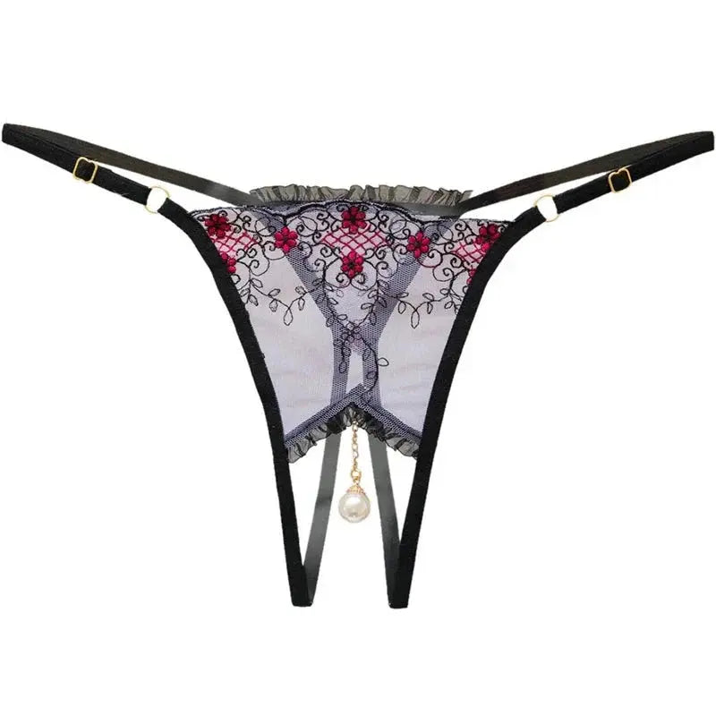 Never Get Your Attention Crotchless G-String LacyNighty Panties