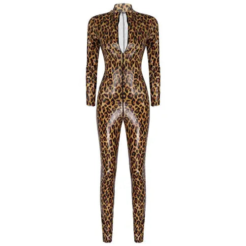 Leopard Print Leather Bodysuit Lacy0301 Other