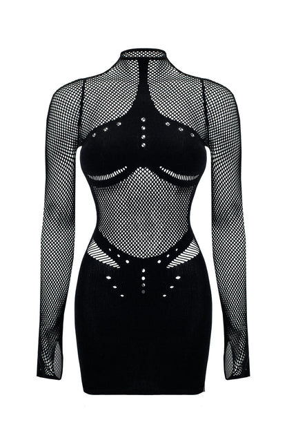 LacyNighty™ Dress Mesh Black LacyNighty body