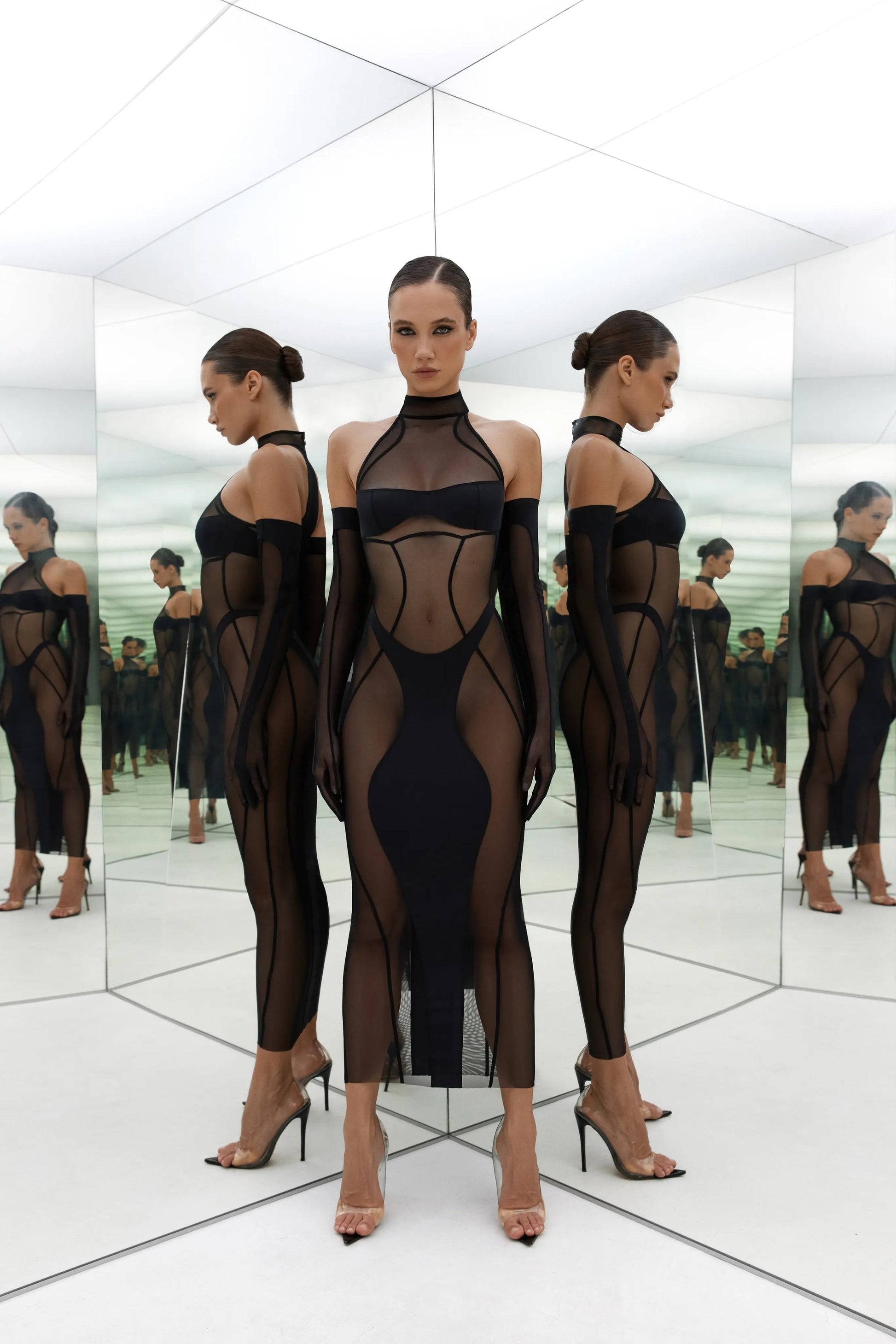 LacyNighty™ Gloves Mesh Black LacyNighty accessoires