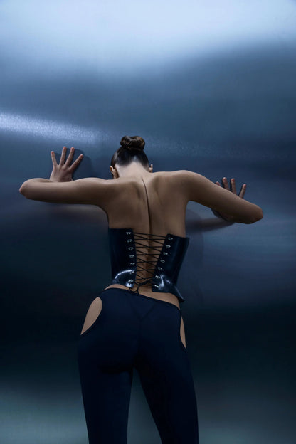 LacyNighty™ Corset Leather Black LacyNighty lingerie