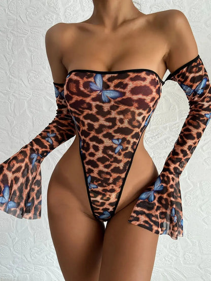 Leopard Flutter Bodysuit Lavah Intimates