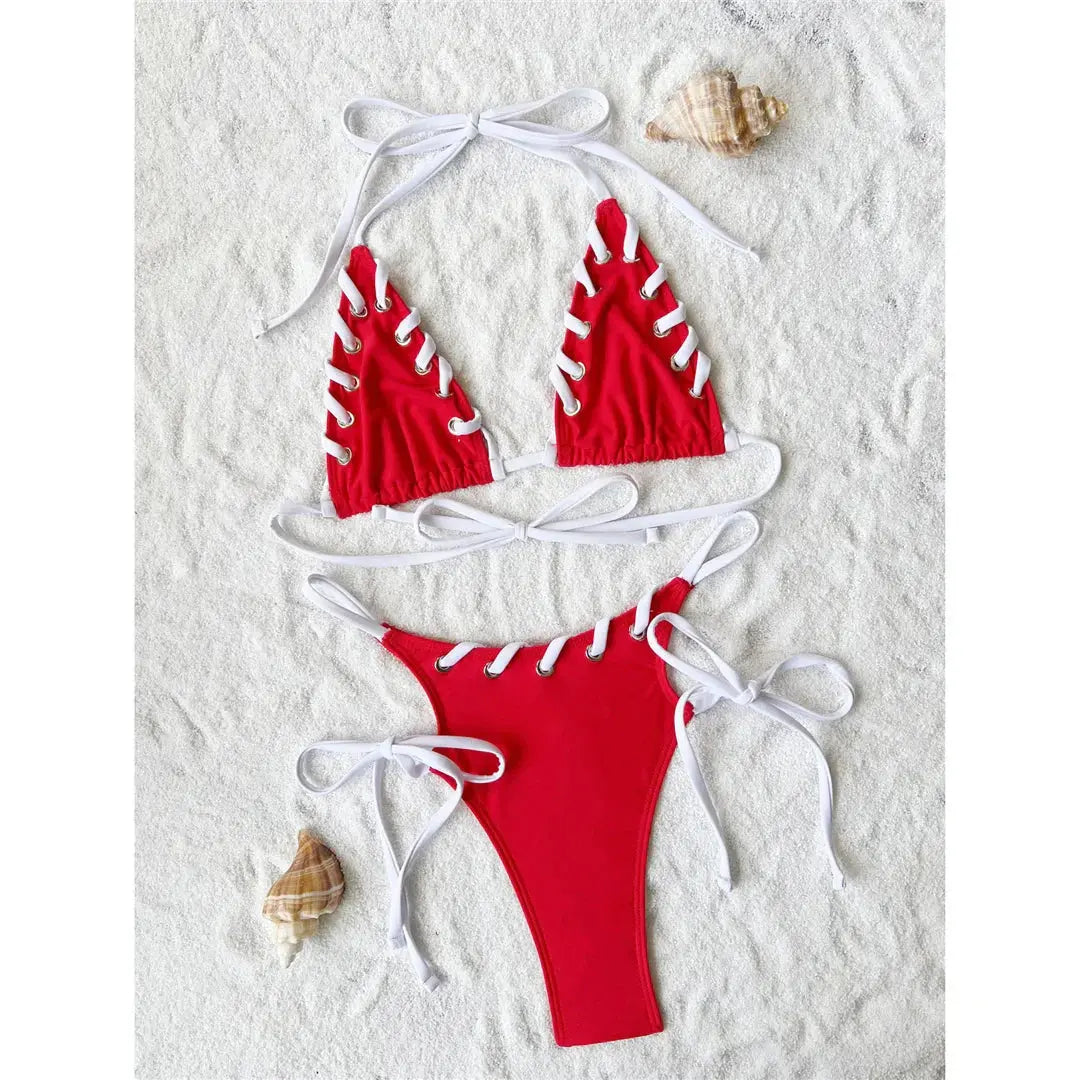 Crimson Ripple Bikini Maimoco Bikini