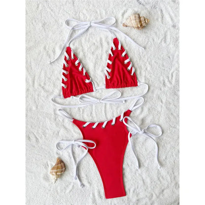 Crimson Ripple Bikini Maimoco Bikini