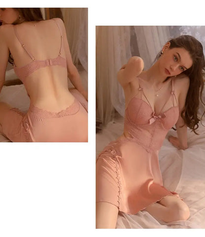 LacyNighty™ Model CH244 CINOON Chemise+Robe Set