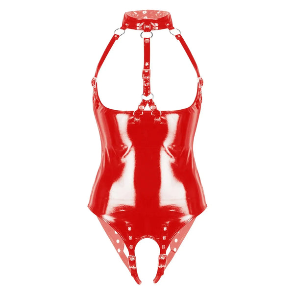 Trouble Lover Crotchless Latex Teddies LacyNighty Lingerie & Intimates
