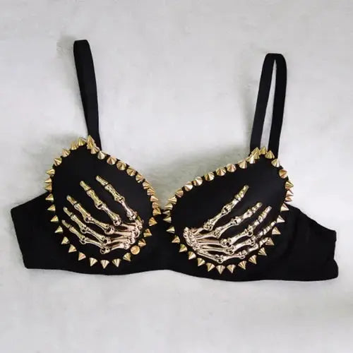 Metal Skeleton Bra Lacy Other