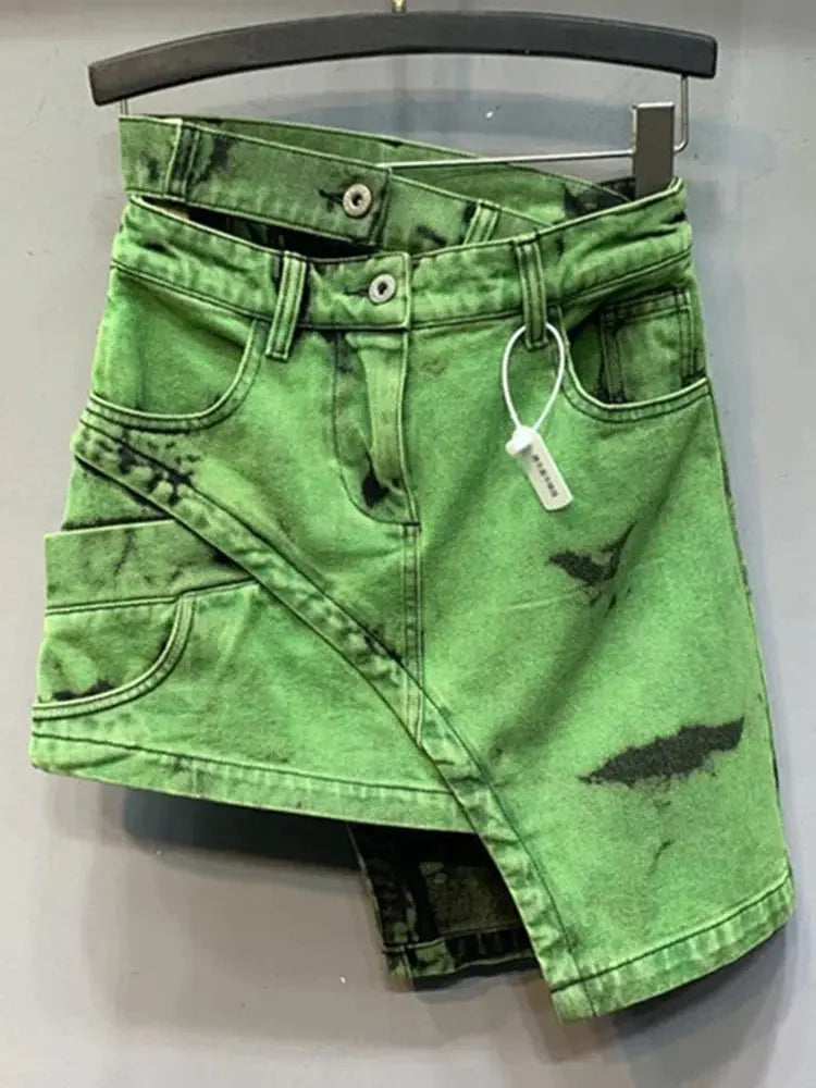 High Waist Denim Skirt Lacy0301 Home