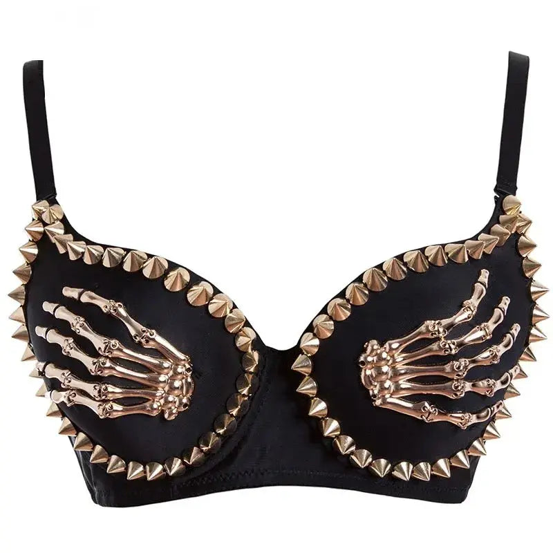 Metal Skeleton Bra Lacy Other