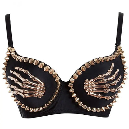 Metal Skeleton Bra Lacy Other