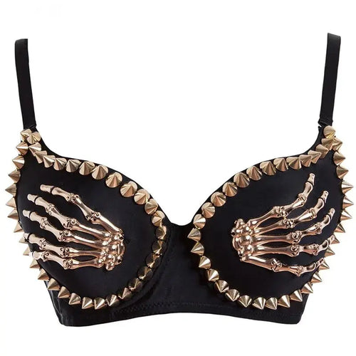 Metal Skeleton Bra Lacy Other