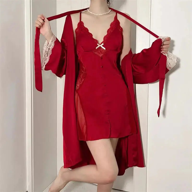 Time Can Bring You Down Robe Nightdress LacyNighty Sleeping Wear