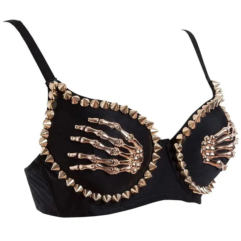 Metal Skeleton Bra Lacy Other