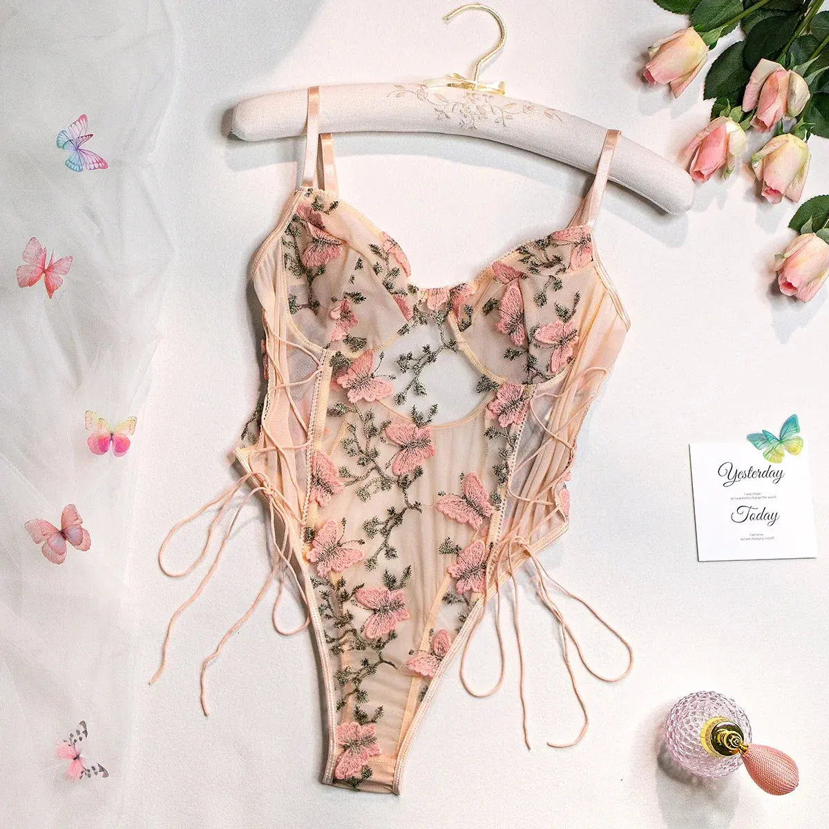 LacyNighty™ Butterfly Embrace Lace Set yuminancy Bodysuit