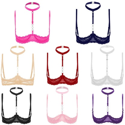 LacyNighty™ Halter Neck Open Bra GHALLAS Other