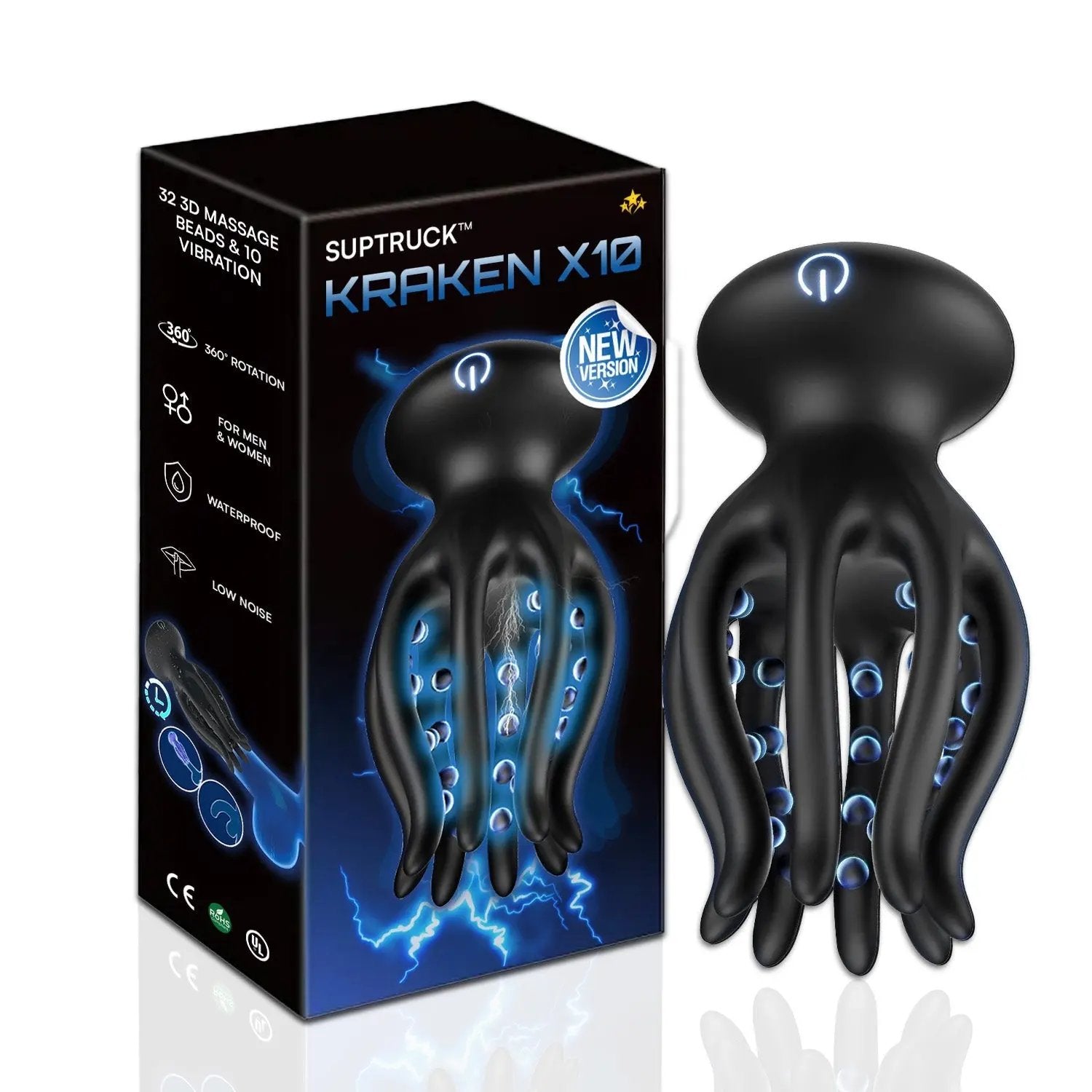 💥 2025 Limited 75% ️OFF 💦 KRAKEN Suptruck™ X10 Unisex 360° Vibrator📱 32 Massage Beads & 10 Modes Hemiras