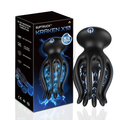 💥 2025 Limited 75% ️OFF 💦 KRAKEN Suptruck™ X10 Unisex 360° Vibrator📱 32 Massage Beads & 10 Modes Hemiras