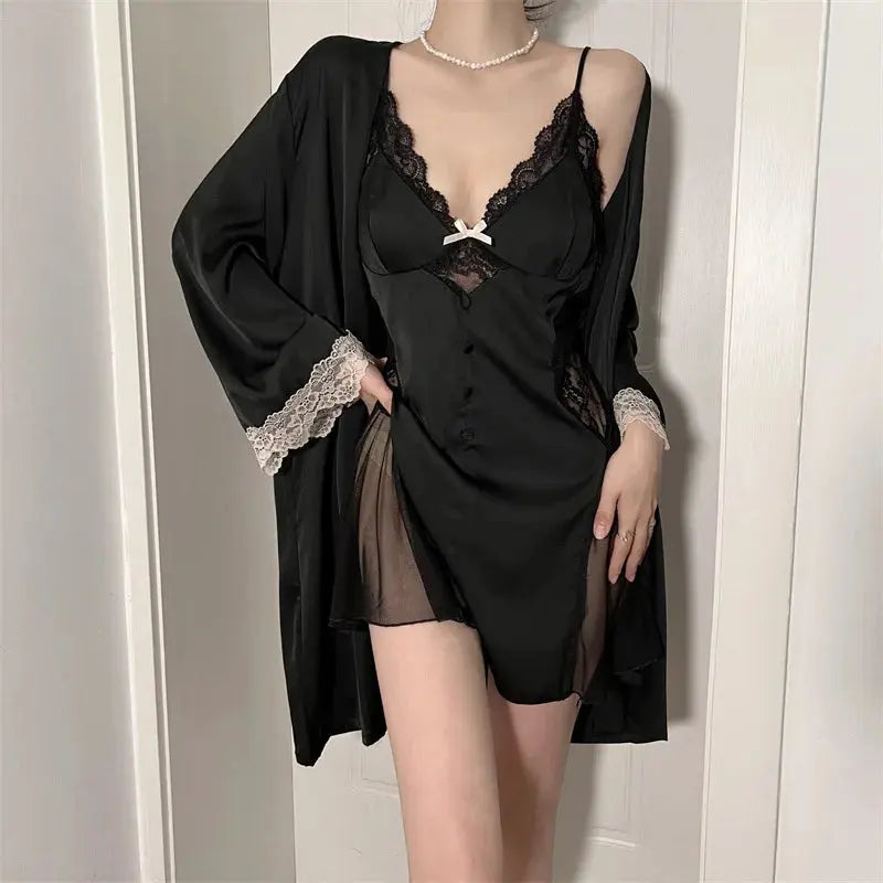 Time Can Bring You Down Robe Nightdress LacyNighty Sleeping Wear