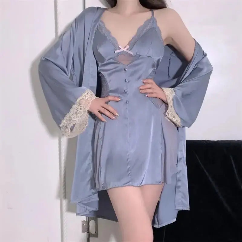 Time Can Bring You Down Robe Nightdress LacyNighty Sleeping Wear