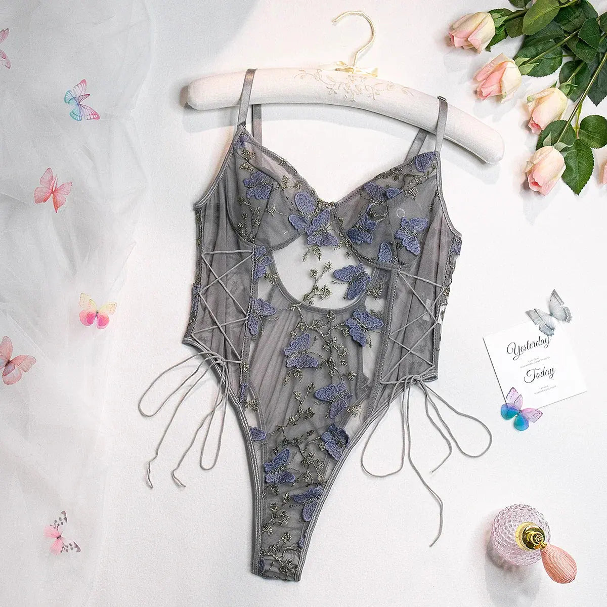 LacyNighty™ Butterfly Embrace Lace Set yuminancy Bodysuit